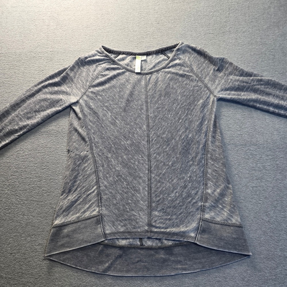 Sweatshirt Long Sleeve Womens Small Blue Fog Heather Pullover GreenTea